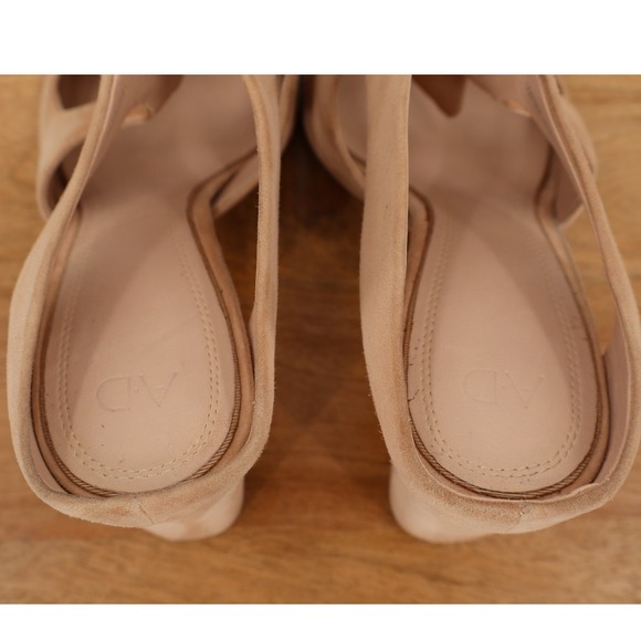 AD & Daughters Suede Open Toe Slides Hersing Bow Chunky Heels Size 10 - Picture 8 of 16